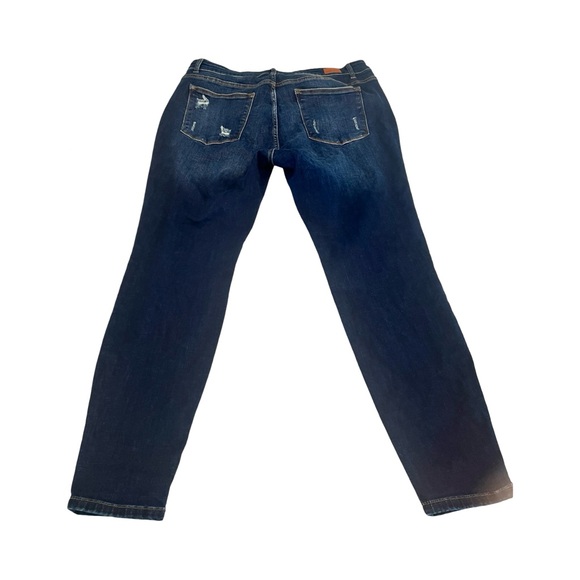 Judy Blue Dark Blue Distressed Jeans - Picture 2 of 6